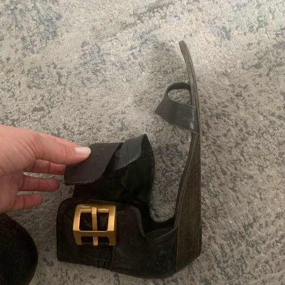 BCBGMaxAzria Wedge Sandals - Black - Size 9 1/2 - Picture 7 of 10